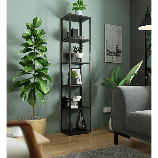 Étagère loft en métal 40 cm - noir-noir - 6 étagères