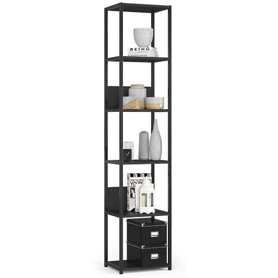 Étagère loft en métal 40 cm - noir-noir - 6 étagères