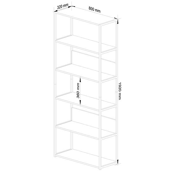 Étagère loft en métal 80 cm - noir-noir - 6 étagères