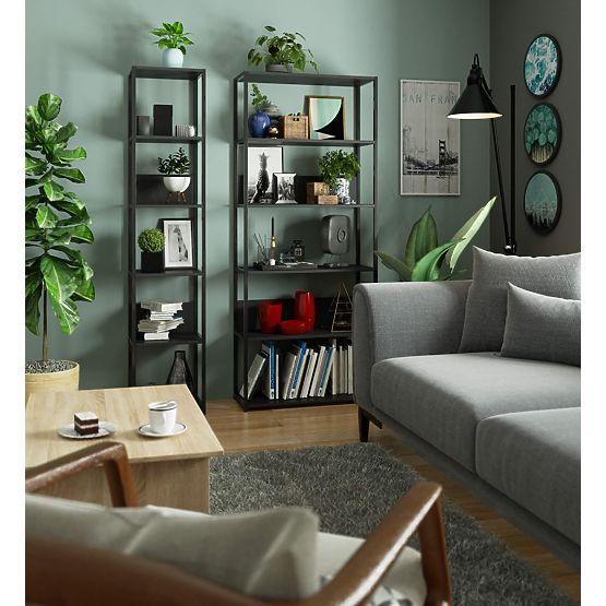 Étagère loft en métal 80 cm - noir-noir - 6 étagères