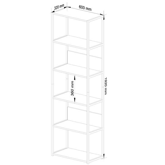 ÉTAGÈRE MÉTALLIQUE LOFT 600 NOIR/NOIR