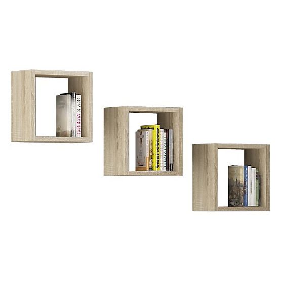 ÉTAGÈRE MURALE K 25x25cm ENSEMBLE DE 3pcs CHÊNE SONOMA