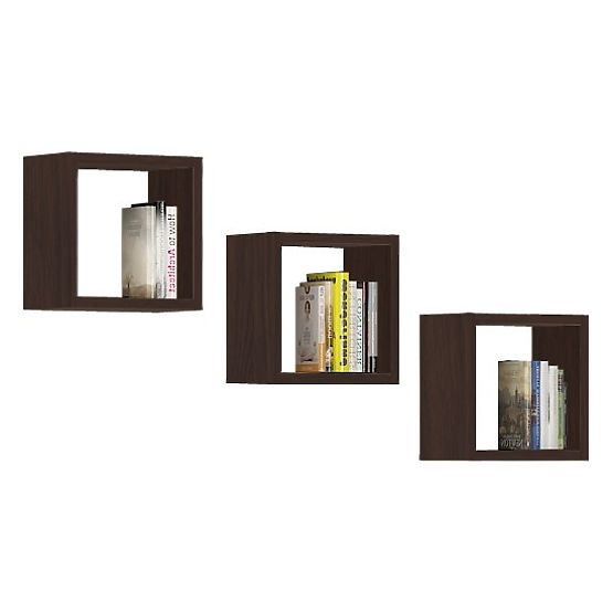 ÉTAGÈRE MURALE K 25x25cm ENSEMBLE DE 3pcs WENGE