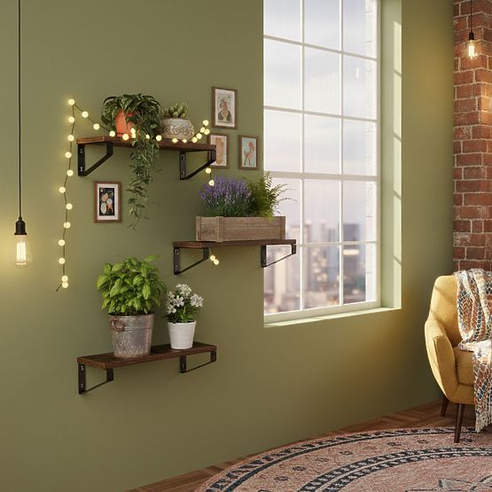 Étagère murale pour plantes 3 étagères suspendues décoration loft ModernHome