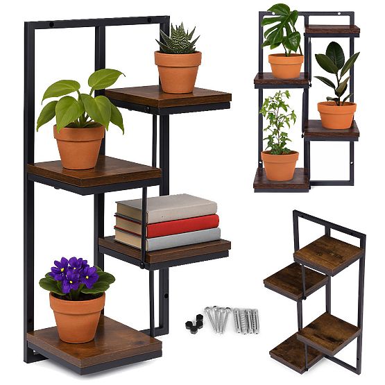 Étagère murale pour plantes, décoration à 4 niveaux loft ModernHome