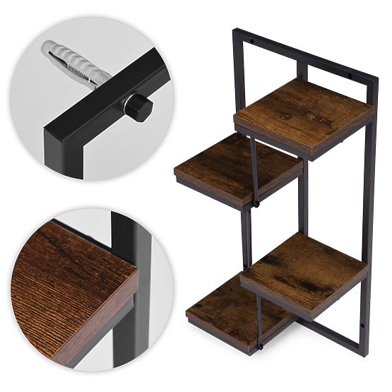 Étagère murale pour plantes, décoration à 4 niveaux loft ModernHome