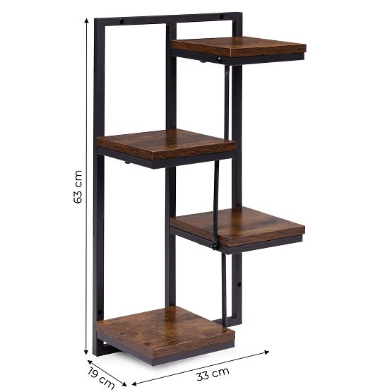 Étagère murale pour plantes, décoration à 4 niveaux loft ModernHome