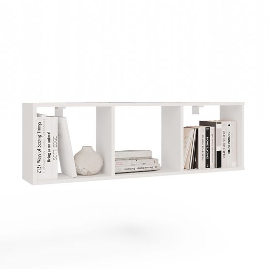Étagère Murale Suspendue COBI 1X3 - Étagère Murale Moderne 3 Compartiments Blanc Mat