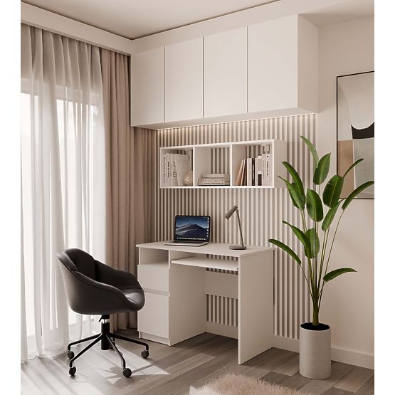 Étagère Murale Suspendue COBI 1X3 - Étagère Murale Moderne 3 Compartiments Blanc Mat