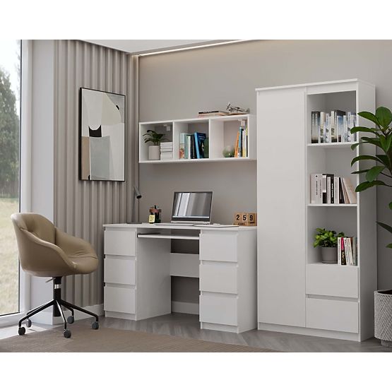 Étagère Murale Suspendue COBI 1X3 - Étagère Murale Moderne 3 Compartiments Blanc Mat