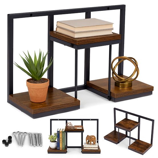 Étagère murale suspendue pour plantes, décoration 3 niveaux loft ModernHome