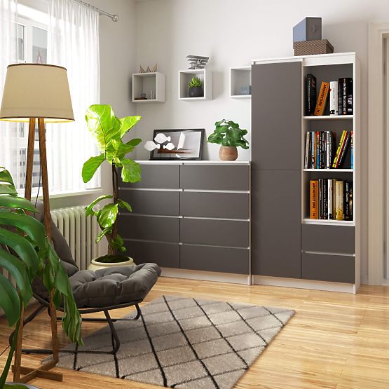 ÉTAGÈRE R11 R80 1D 2SZ CLP PK BLANC / GRIS