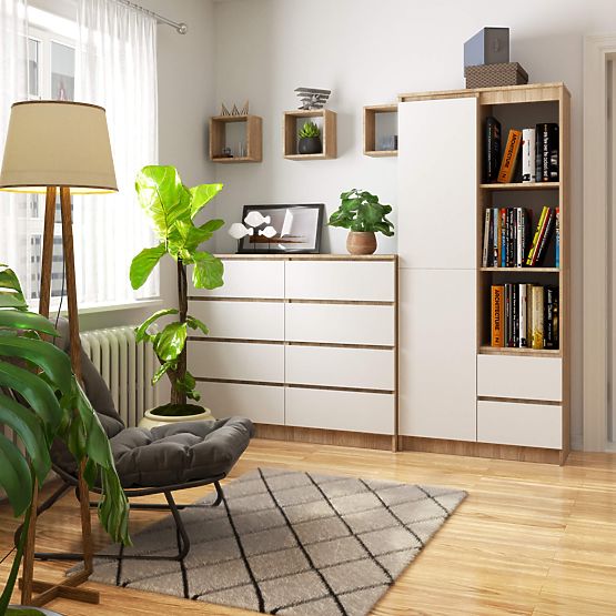 ÉTAGÈRE R11 R80 1D 2SZ CLP PK SONOMA / BLANC