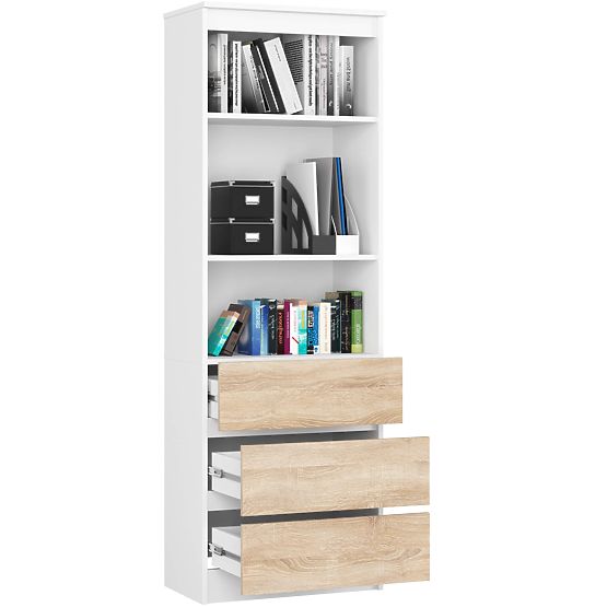 ÉTAGÈRE R60 3TI 2P CLP PK BLANC / SONOMA