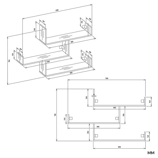 Étagères Murales KOBI pour Salon BLANC
