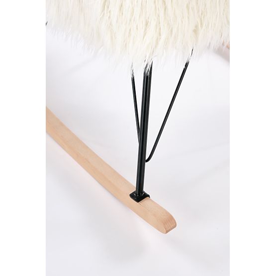 Fauteuil à bascule en fausse fourrure AUSTIN - crème