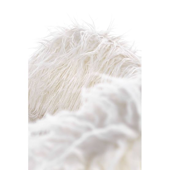 Fauteuil à bascule en fausse fourrure AUSTIN - crème