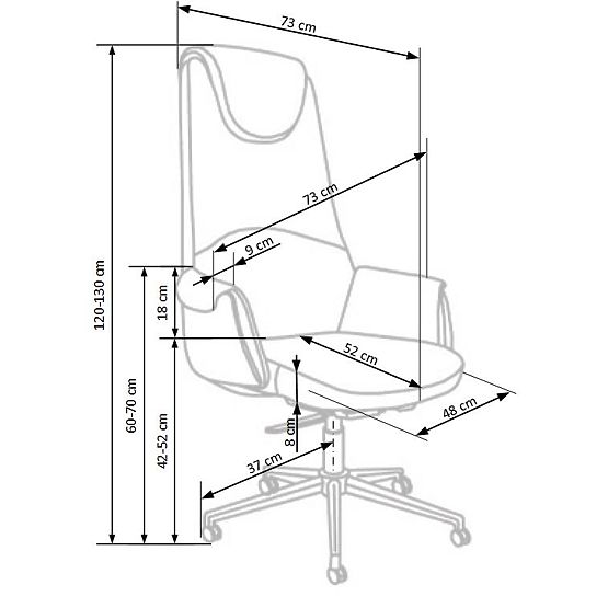 Fauteuil de bureau CALVANO marron foncé / marron clair