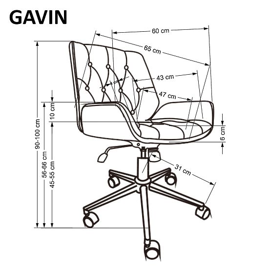 Fauteuil de bureau GAVIN noyer / noir (1p=1pc)