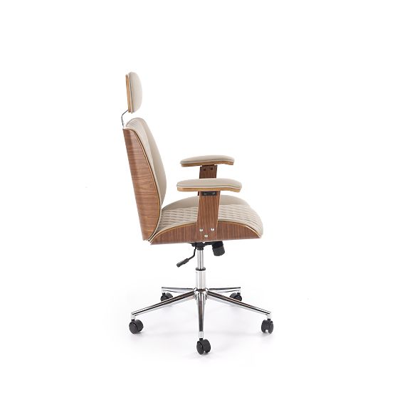 Fauteuil de bureau TIMBER noyer/beige