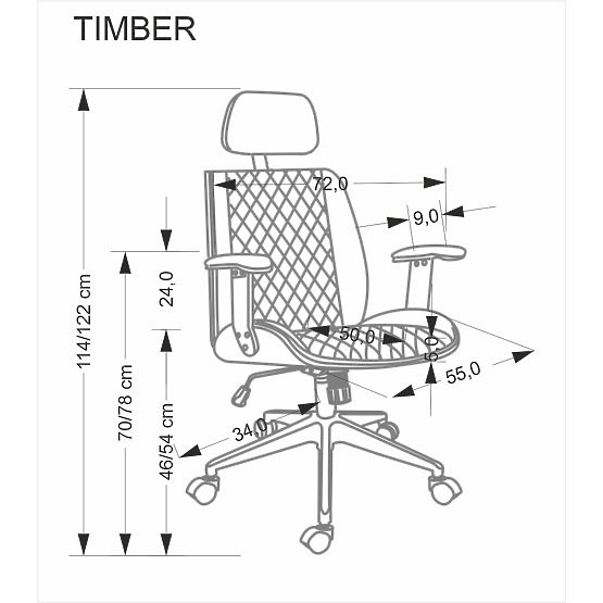 Fauteuil de bureau TIMBER noyer/noir