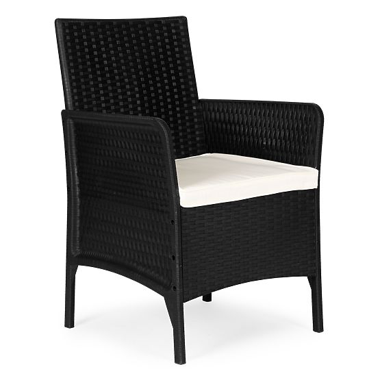 Fauteuil de jardin avec coussin chaise pour balcon terrasse jardin noir MultiGarden