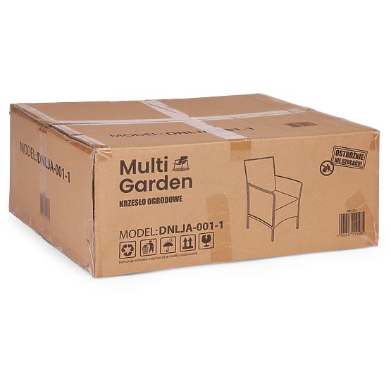 Fauteuil de jardin avec coussin chaise pour balcon terrasse jardin noir MultiGarden