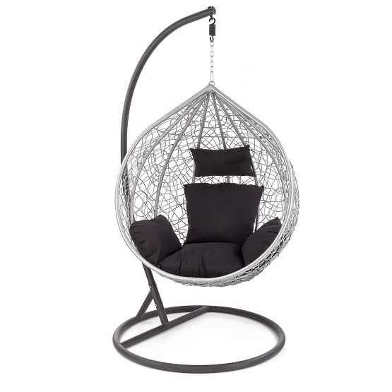 Fauteuil de jardin EGGY gris / noir (3p=1ks)