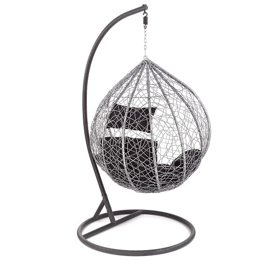 Fauteuil de jardin EGGY gris / noir (3p=1ks)