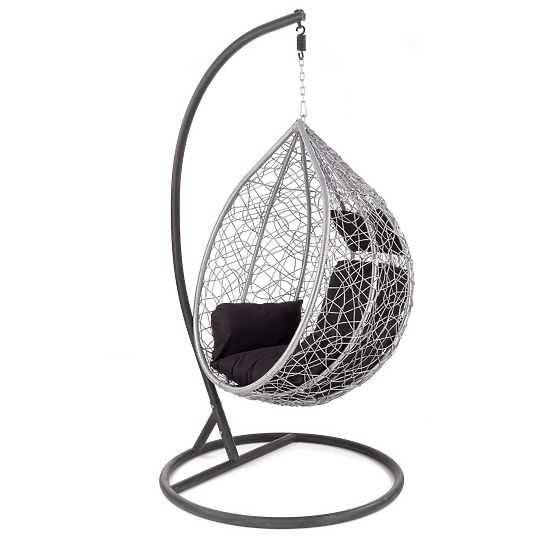 Fauteuil de jardin EGGY gris / noir (3p=1ks)