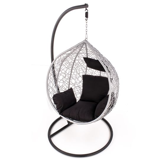 Fauteuil de jardin EGGY gris / noir (3p=1ks)