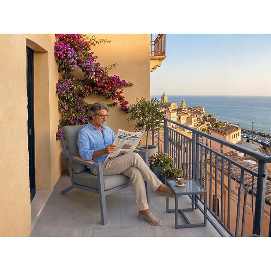 Fauteuil de jardin en aluminium MISTERIOSO siège confortable