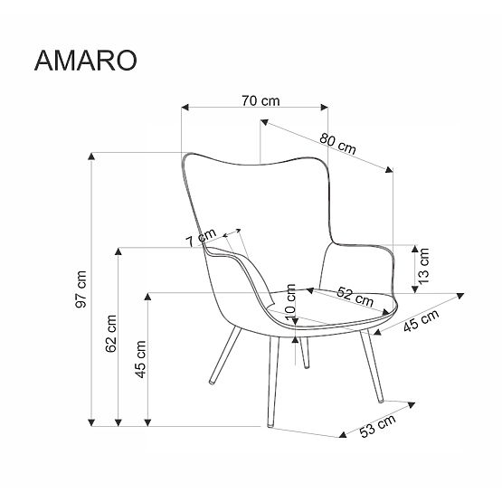 Fauteuil de relaxation AMARO - moutarde