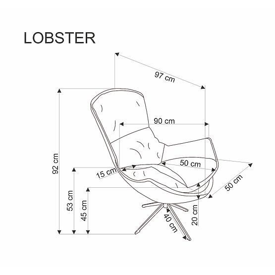 Fauteuil de relaxation beige LOBSTER