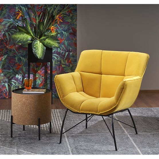 Fauteuil de relaxation BELTON jaune (1p=1 pièce)