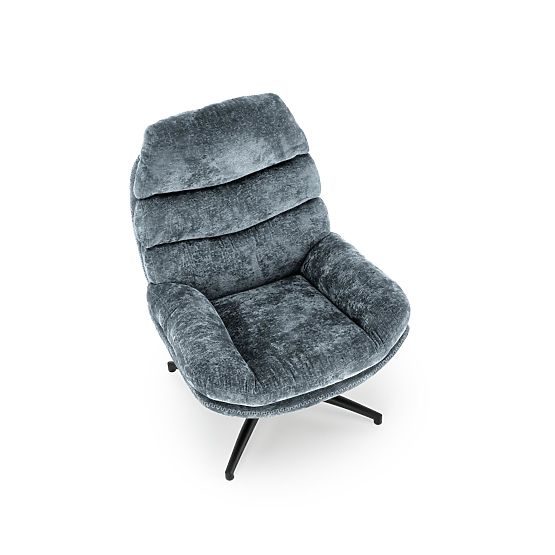 Fauteuil de relaxation DARIO avec repose-pieds et fonction basculante, bleu (1p=1pc)