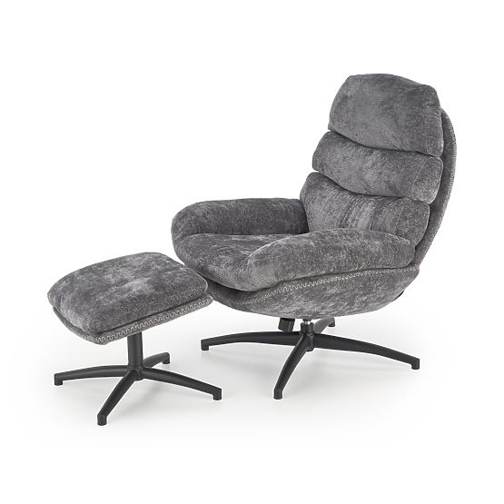 Fauteuil de relaxation DARIO avec repose-pieds et fonction basculante, gris (1p=1pc)