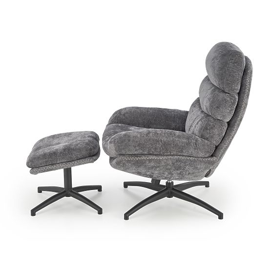 Fauteuil de relaxation DARIO avec repose-pieds et fonction basculante, gris (1p=1pc)