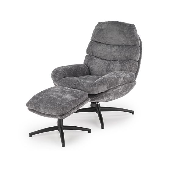 Fauteuil de relaxation DARIO avec repose-pieds et fonction basculante, gris (1p=1pc)