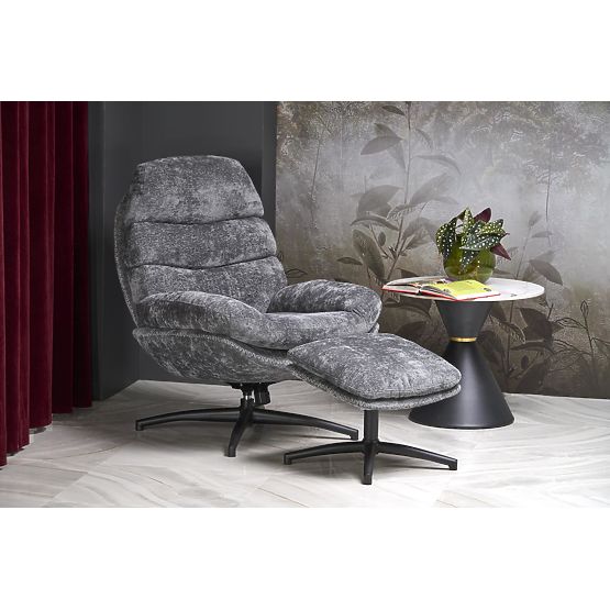 Fauteuil de relaxation DARIO avec repose-pieds et fonction basculante, gris (1p=1pc)