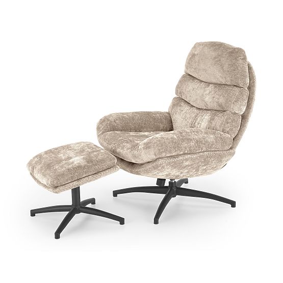 Fauteuil de relaxation DARIO avec repose-pieds et fonction bascule, beige (1p=1ks)