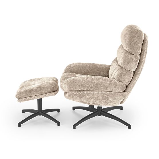 Fauteuil de relaxation DARIO avec repose-pieds et fonction bascule, beige (1p=1ks)