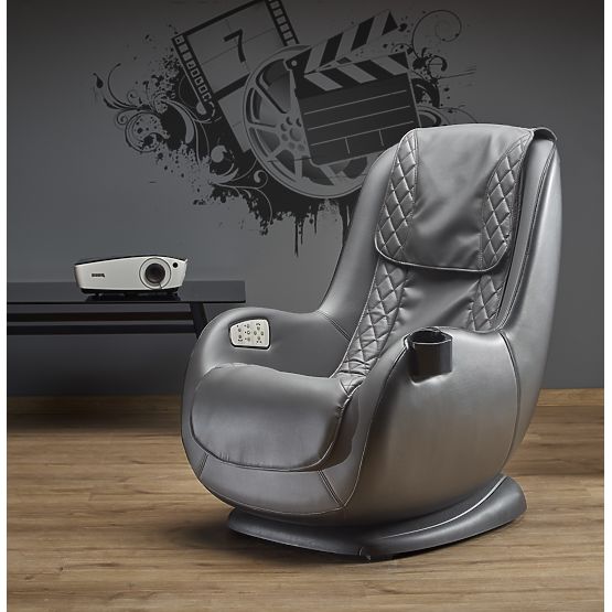 Fauteuil de relaxation DOPIO avec fonction de massage, gris