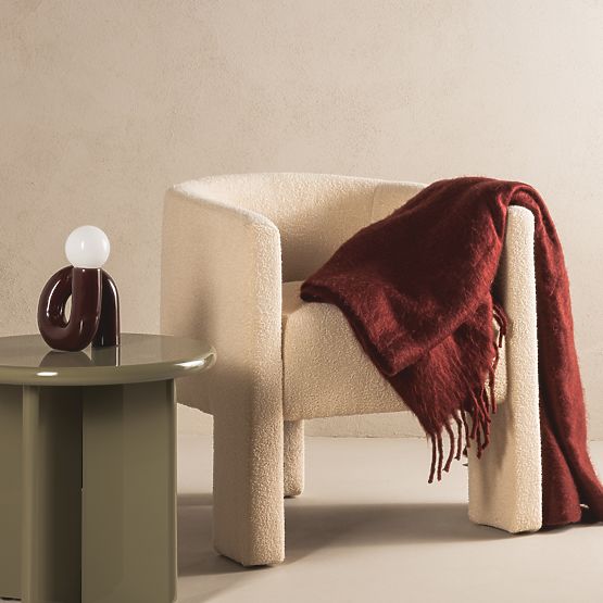 Fauteuil de relaxation Lorraine, beige, bouclé