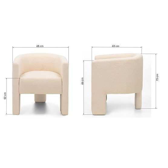 Fauteuil de relaxation Lorraine, beige, bouclé