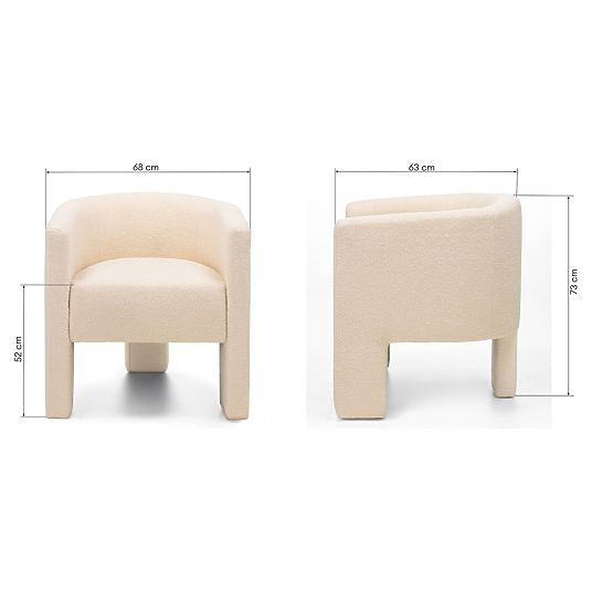 Fauteuil de relaxation Lorraine, beige, bouclé