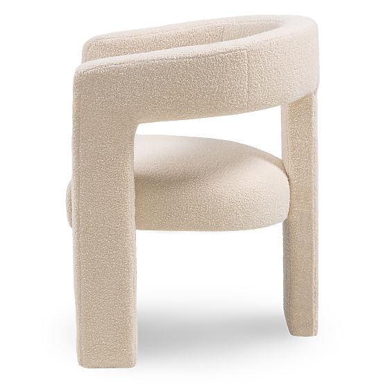 Fauteuil de relaxation Lory, bouclé, beige