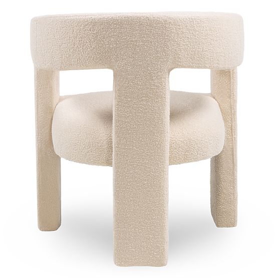 Fauteuil de relaxation Lory, bouclé, beige