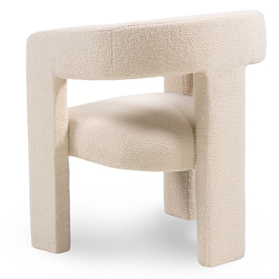 Fauteuil de relaxation Lory, bouclé, beige