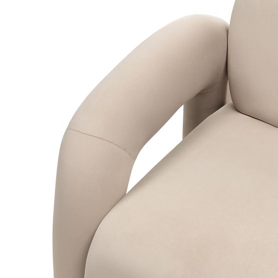 Fauteuil de relaxation Vico, beige clair, en velours